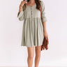 Fingers Crossed Babydoll Dress In Pear Image - 1