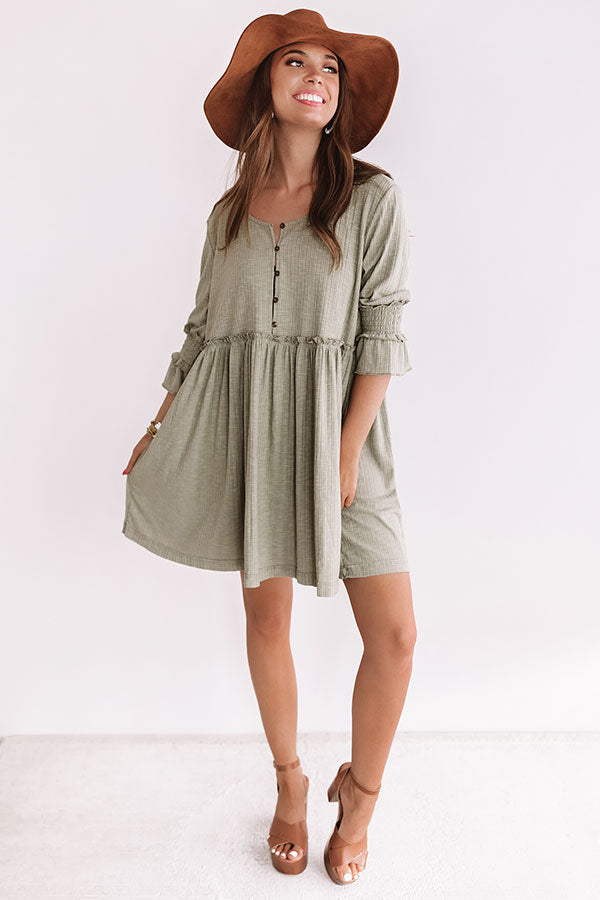 Fingers Crossed Babydoll Dress In Pear Image - 2