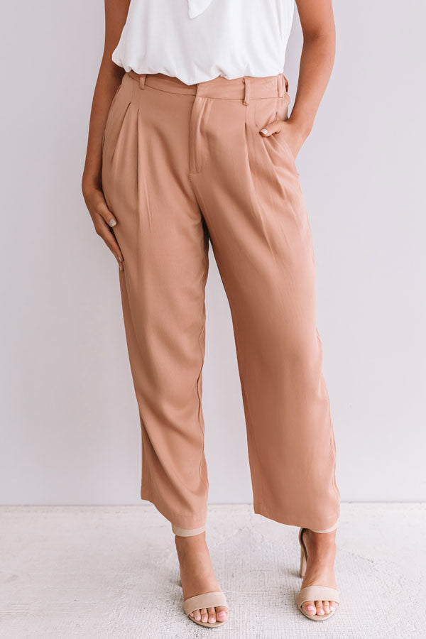 Office Goals High Waist Trousers In Iced Mocha