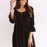 Fingers Crossed Babydoll Dress In Black Image - 1