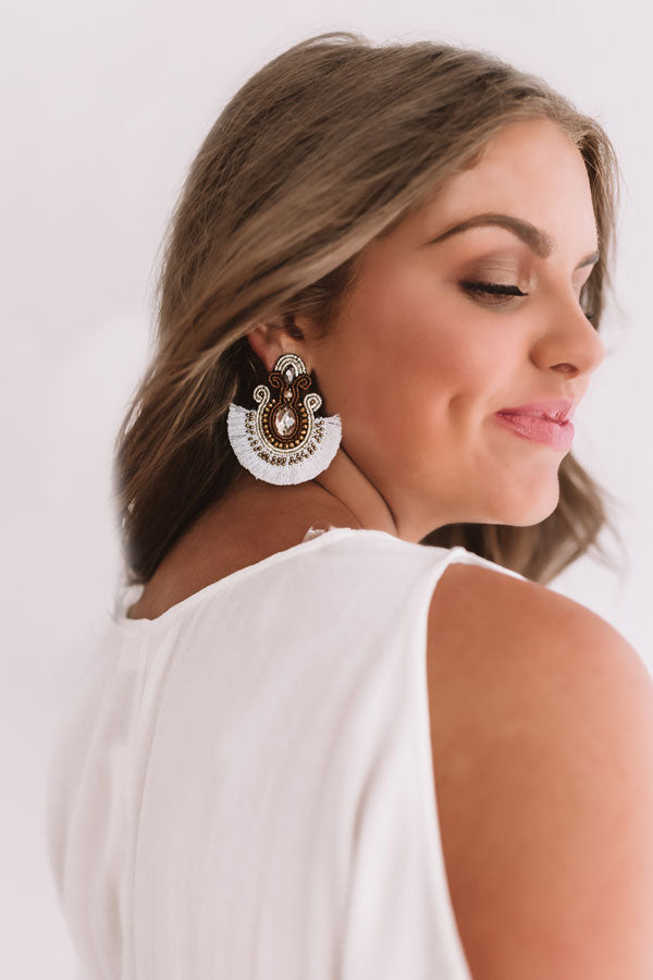Met Gala Moment Earrings In White