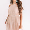 Laughing In London Pleated Dress In Iced Latte Image - 1