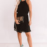 Laughing In London Pleated Dress In Black Image - 1