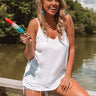 Staycation Smiles Shift Tank In White Image - 1