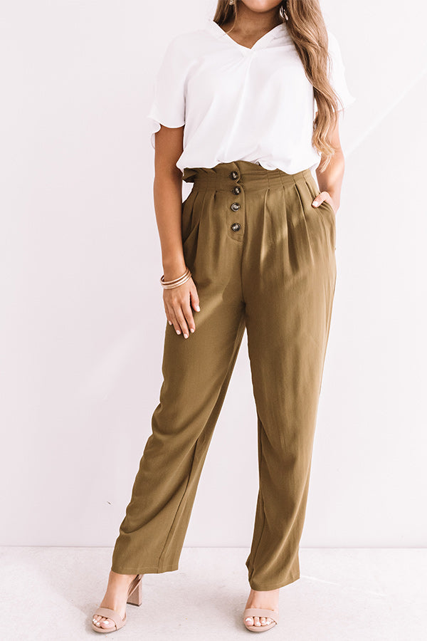 The Fletcher High Waist Trousers In Martini Olive