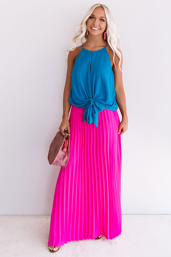 Love And Limoncello Tie Tank In Sapphire Image - 2
