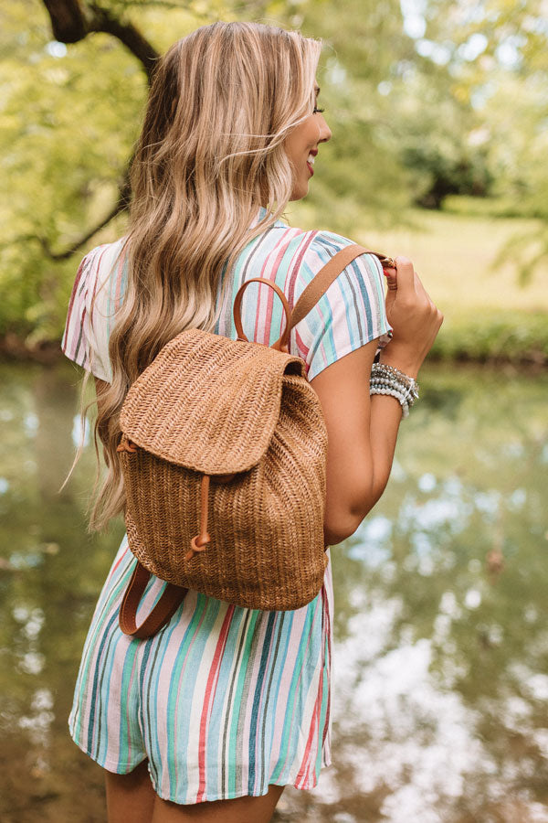 Athens Adventure Woven Backpack In Brown