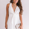 Wine And Wishes Front Tie Dress In White Image - 1