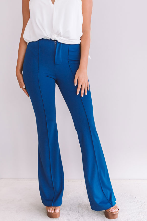 Stealing The Show High Waist Trousers In Sapphire