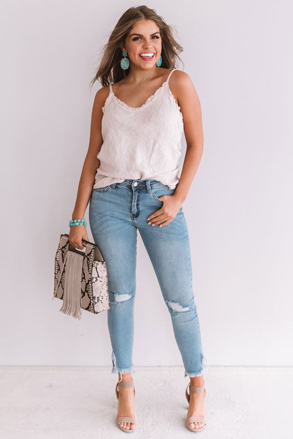 Haute In The Heat Shift Tank In Light Blush