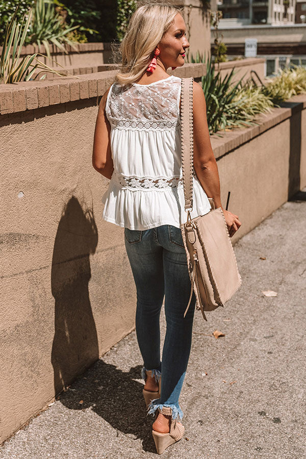 The Best Time Crochet Tank In White Image - 5