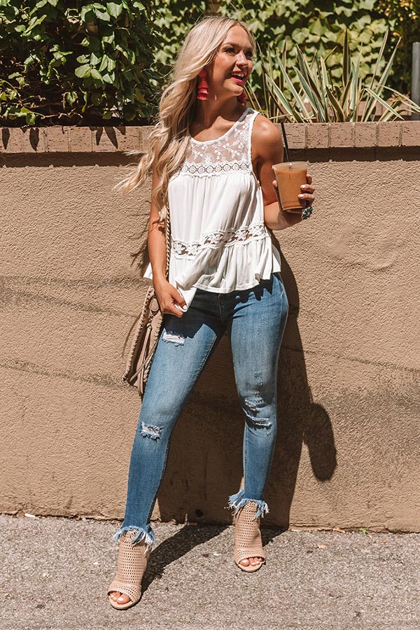 The Best Time Crochet Tank In White Image - 2