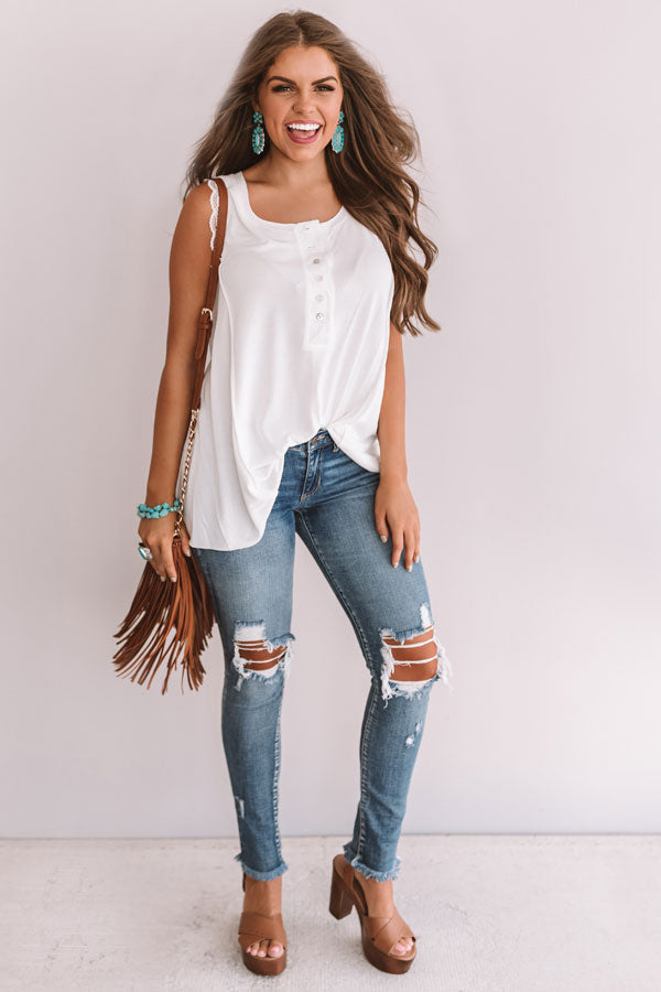 Hey, Sweetheart Shift Tank In White Image - 1