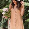 Friends In Fiji Button Down Tunic Tank In Camel Image - 1