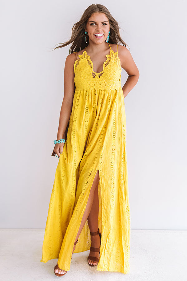 Setting Sail To Santorini Eyelet Maxi In Marigold Image - 1
