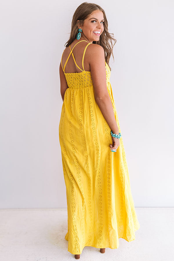 Setting Sail To Santorini Eyelet Maxi In Marigold Image - 5