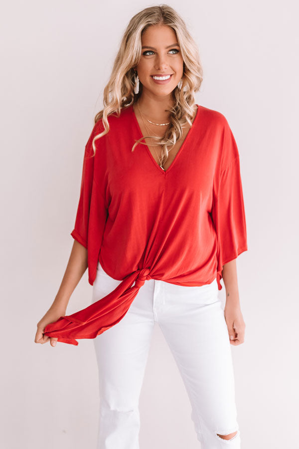 Bare With Me Tie Top In Red