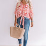 Sangria Season Floral Tie Top In Scarlet Image - 1