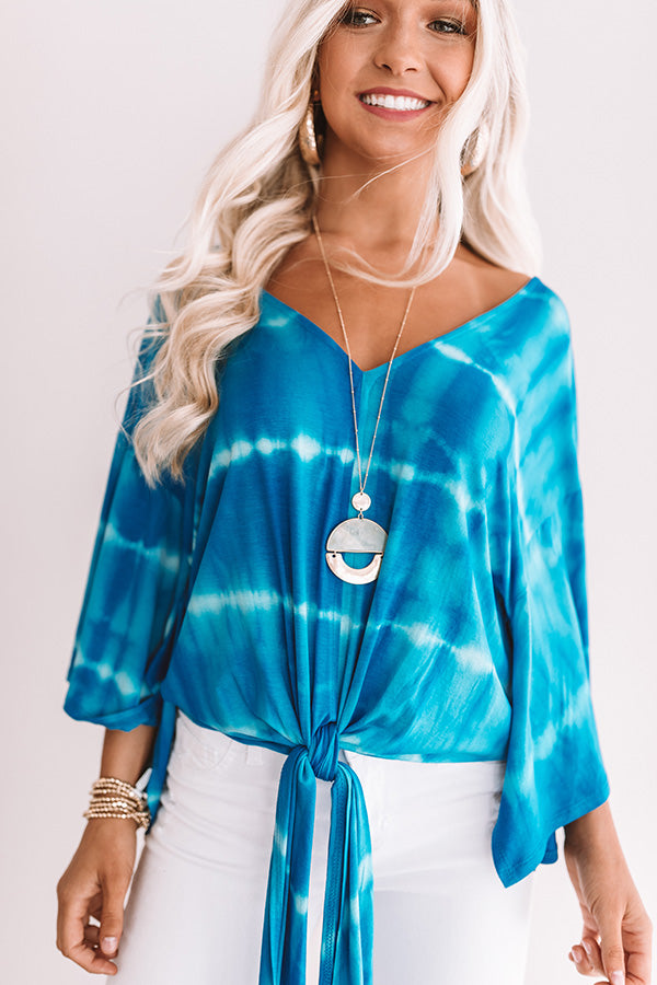 The Coast Is Clear Tie Dye Top in Ocean Blue Image - 2