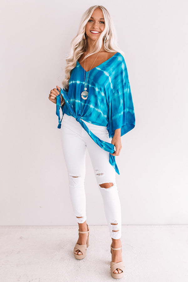 The Coast Is Clear Tie Dye Top in Ocean Blue Image - 1
