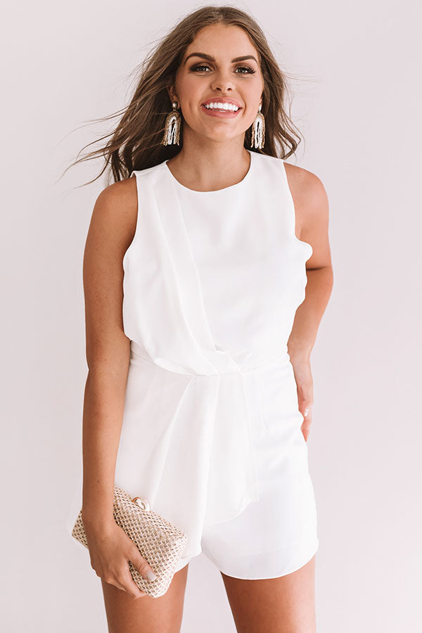 Casual Elegance Romper In White