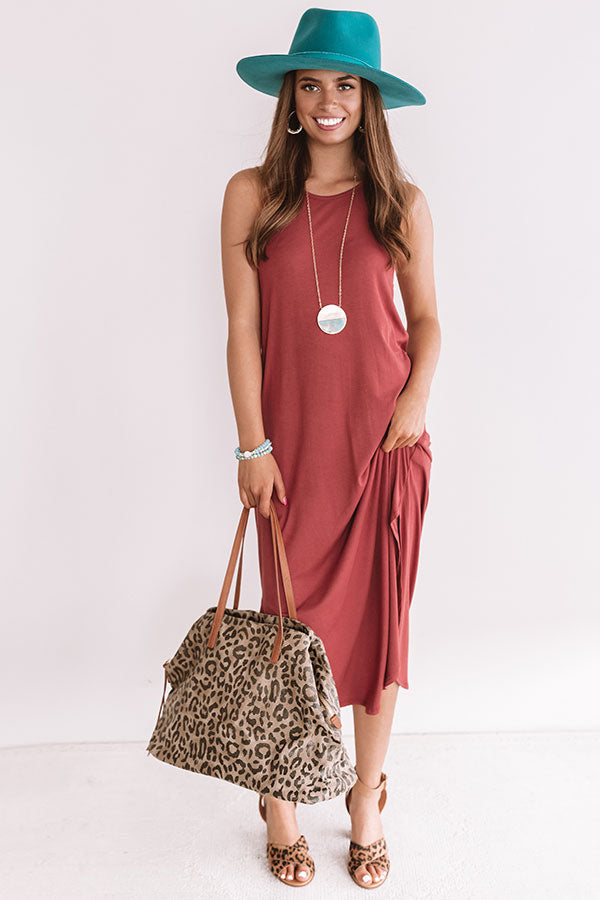 Coasts And Cocktails T-Shirt Midi In Rustic Rose