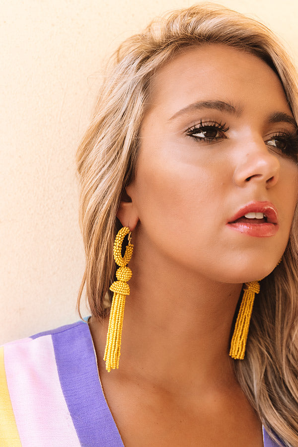 Forever Malibu Beaded Earrings In Yellow