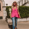 Knot Quite Yours Babydoll Top In Hot Pink Image - 1