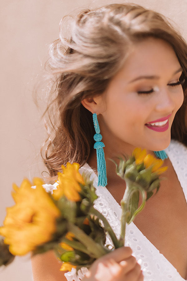 Forever Malibu Beaded Earrings In Turquoise