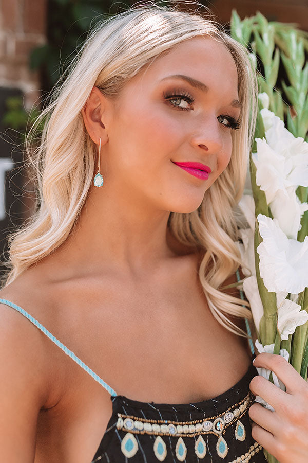 Sparkling Wine Divine Earrings In Aqua