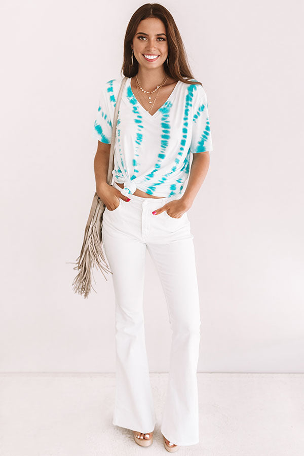 Soho Happiness Tie Dye Tee In Turquoise