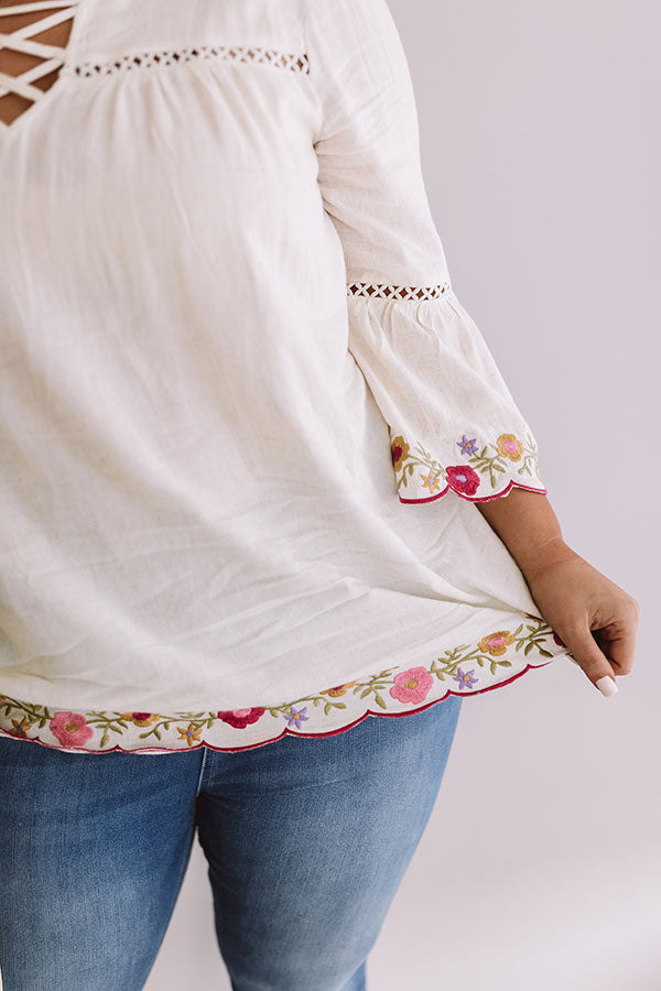 Sweet Paradise Embroidered Top In Birch Curves Image - 3