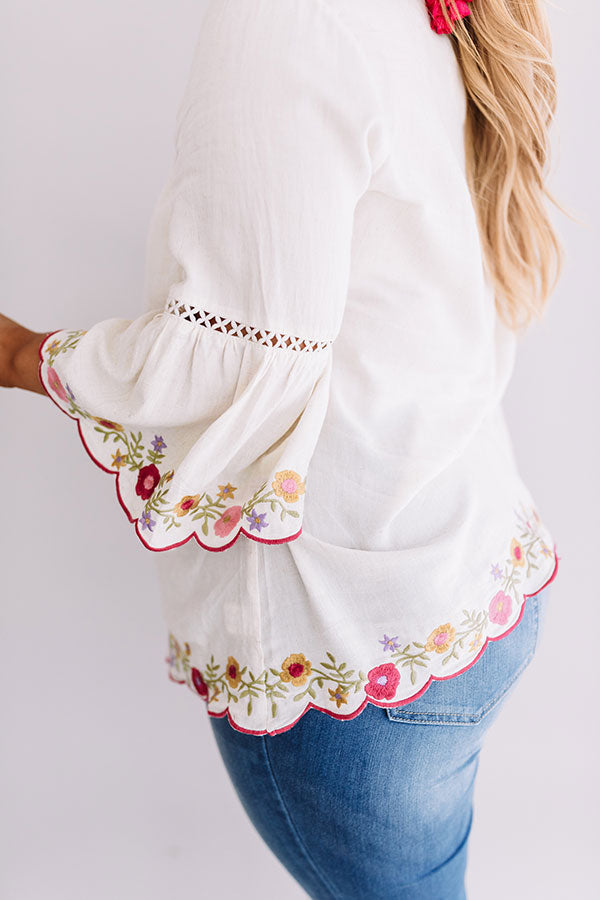 Sweet Paradise Embroidered Top In Birch Curves Image - 5