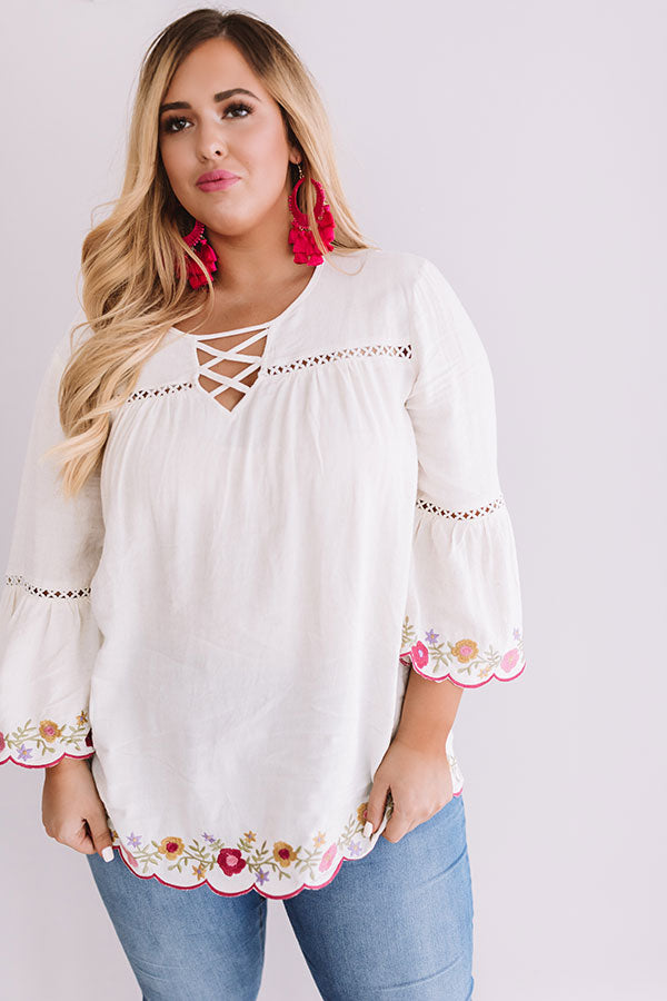 Sweet Paradise Embroidered Top In Birch Curves Image - 4