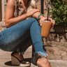 The Nicolette Faux Suede Espadrille Wedge in Black Image - 1