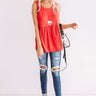Sugar And Spritzers Babydoll Top In Red Image - 1