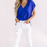Effortless Style Shift Top In Royal Blue Image - 1
