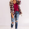 Making Memories Plaid Top In Maroon Image - 1