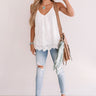 High Tides And Dives Eyelet Tank In White Image - 1