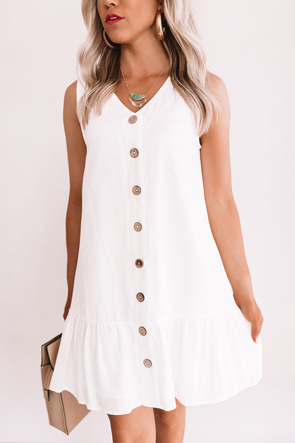 Ready, Jetset, Go Button Down Dress In White Image - 2