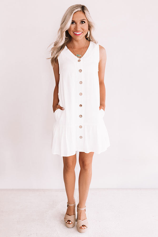 Ready, Jetset, Go Button Down Dress In White Image - 1