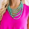 Jetset To Spain Beaded Necklace In Turquoise Image - 1