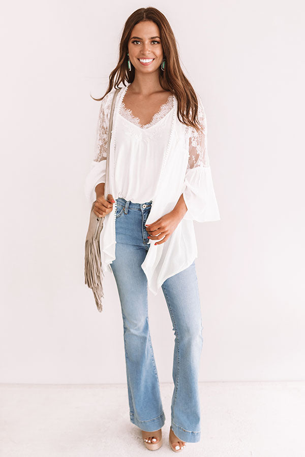 Poolside Situation Lace Overlay In White