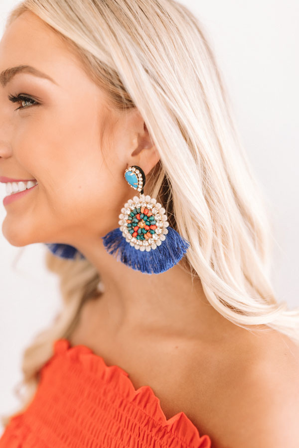 Styled So Pretty Earrings In Royal Blue