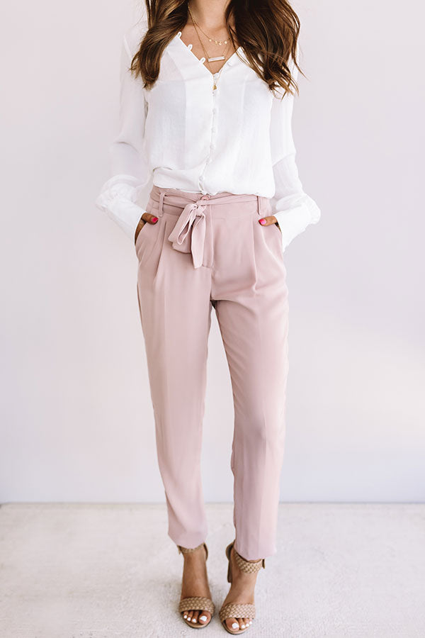 Passport In Hand Trousers in Dusty Blush