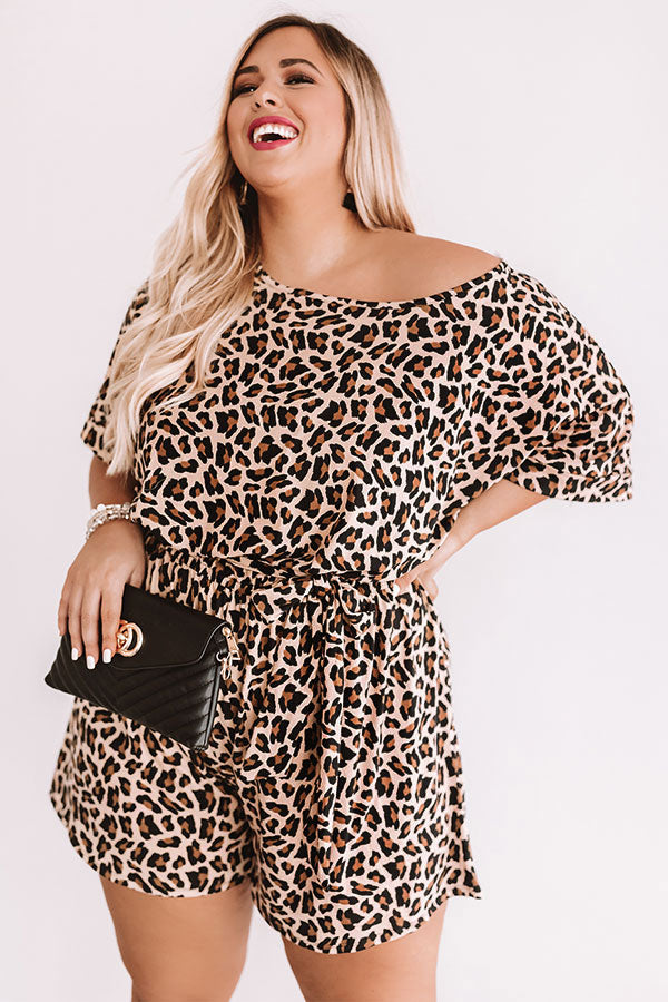 The Fairest Catch Leopard Romper In Brown Curves Image - 1