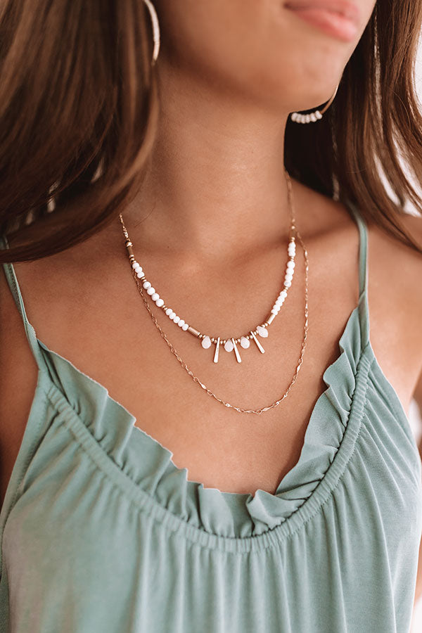 So Graceful Beaded Necklace in White