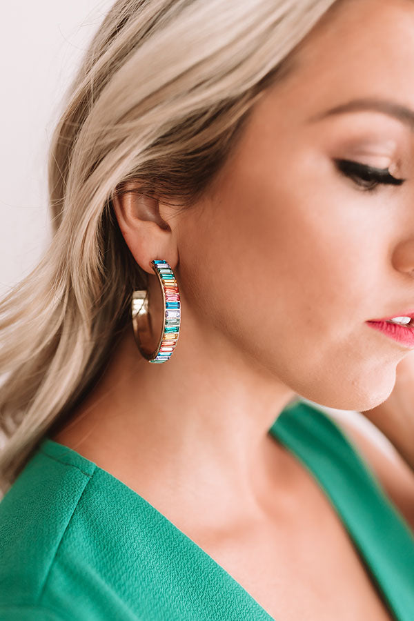 Vegas Lights Hoop Earrings In Multi