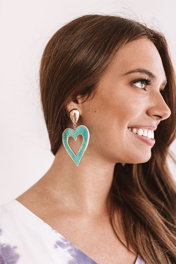 Time For Romance Earrings In Aqua