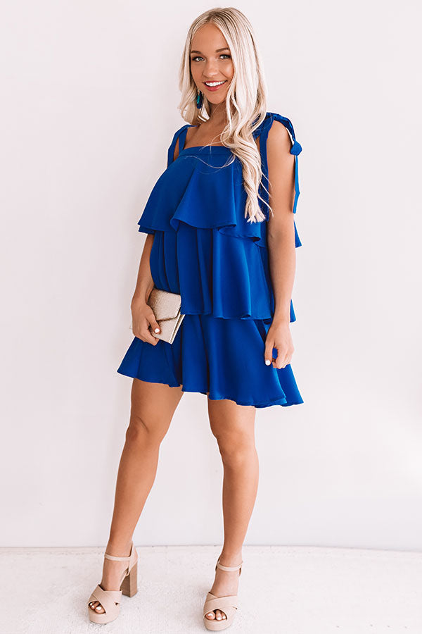 Tier Comes The Sun Shift Dress In Royal Blue
